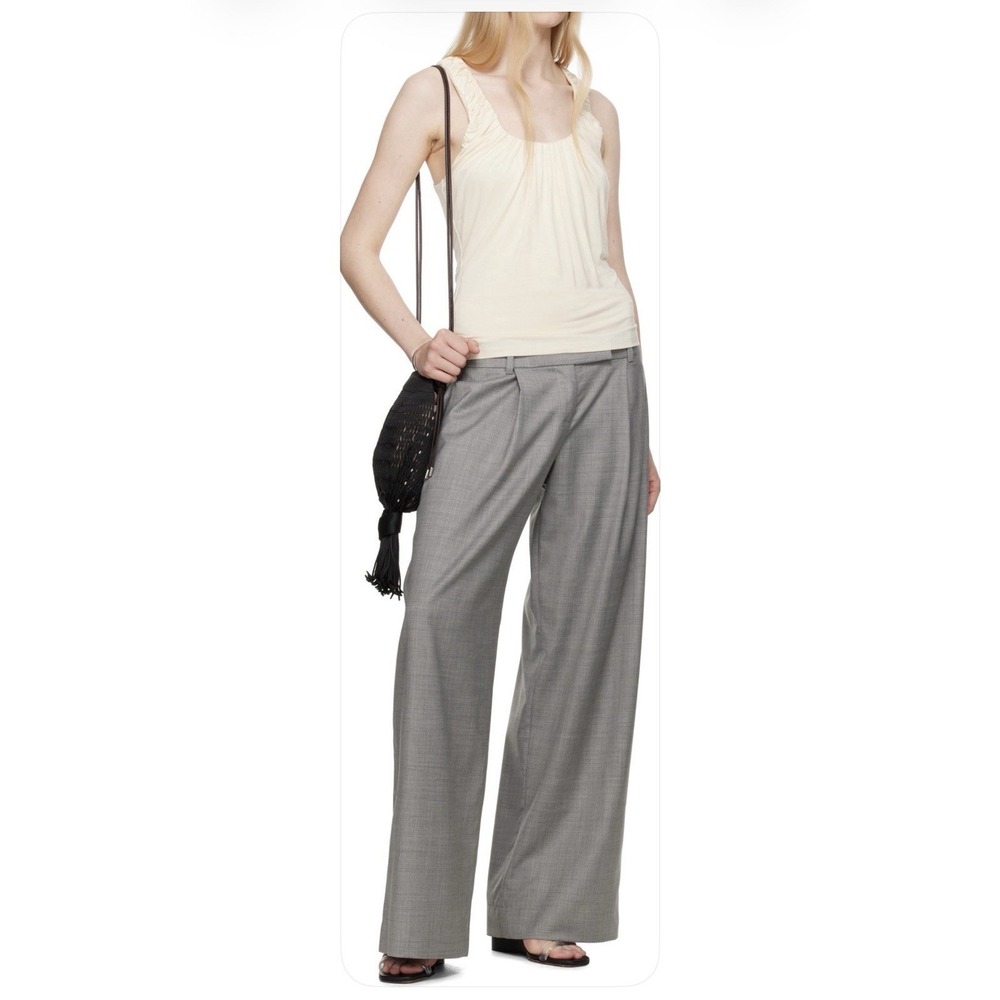 BELLE The Label‎ Perennial Trousers Size 10 Medium Gray Wide Leg Wool Blend NEW